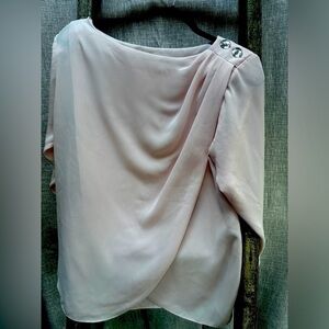Vintage GLANCES Los Angeles Pink Blouse w/Jeweled shoulder detail